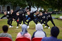 Local people performed Under the Bridge