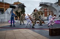 Local groups performed under the Bridge, including Highly Sprung