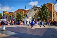 A Sikh martial art demonstration took place under the Bridge